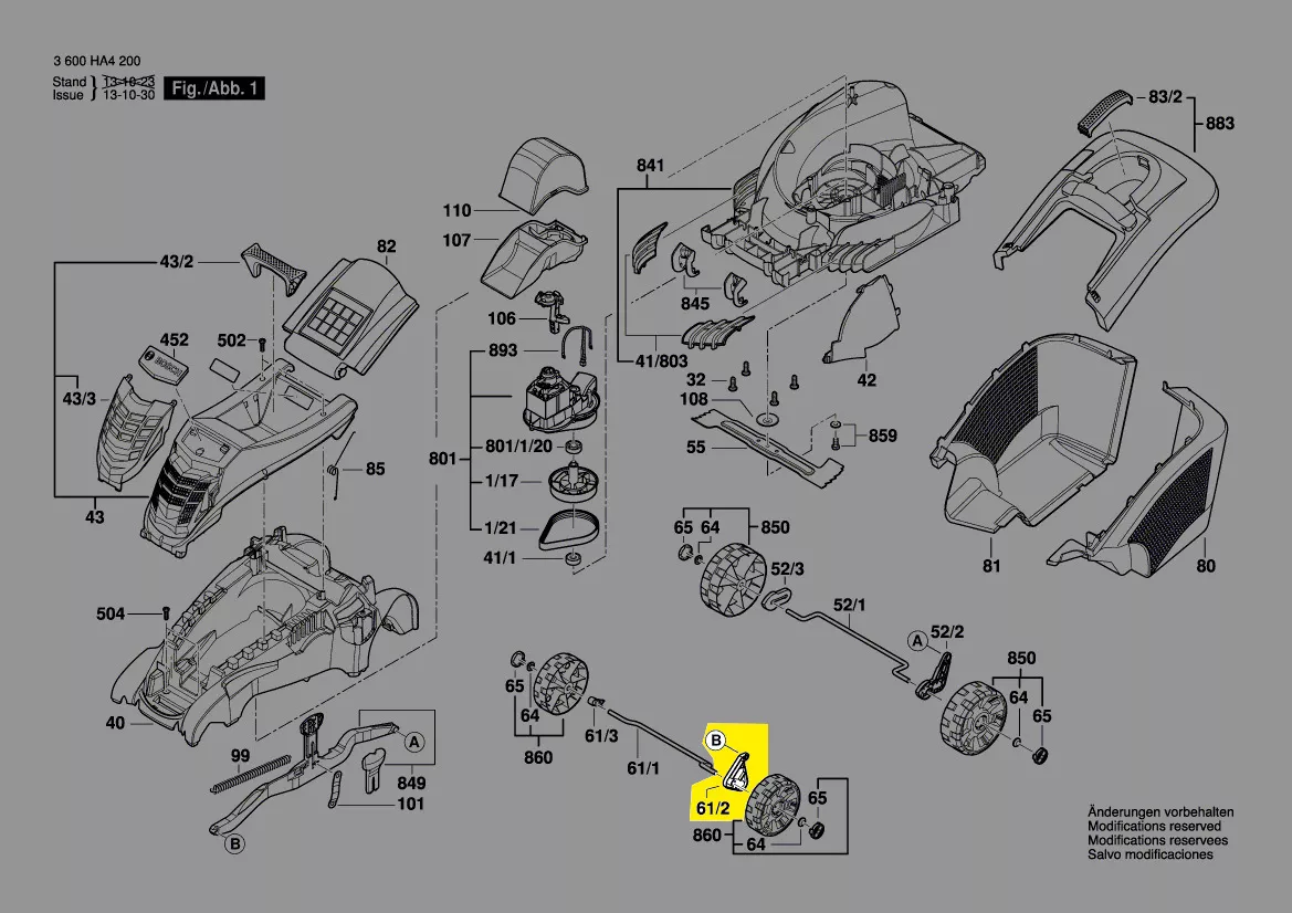 triangle roue avant réglage hauteur réf. F 016 L90 581 Bosch